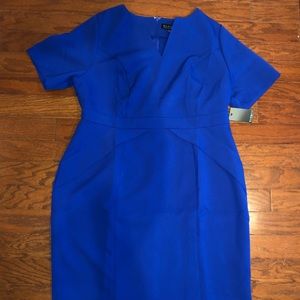 Royal Blue V-Neck Sheath Dress